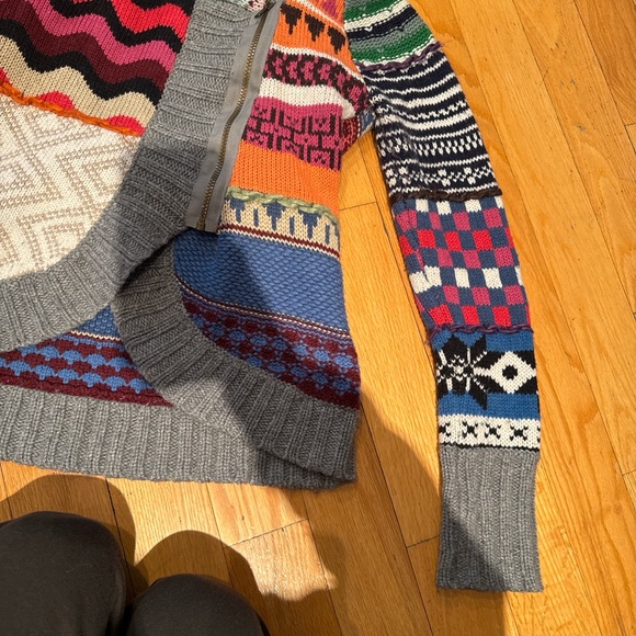 Desigual rainbow Colorful Patchwork Knit Cardigan - Picture 6 of 11